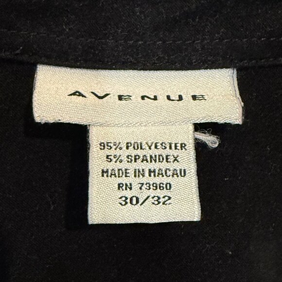 Size 30/32 Avenue Black Shirt - Picture 4 of 5